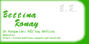 bettina ronay business card